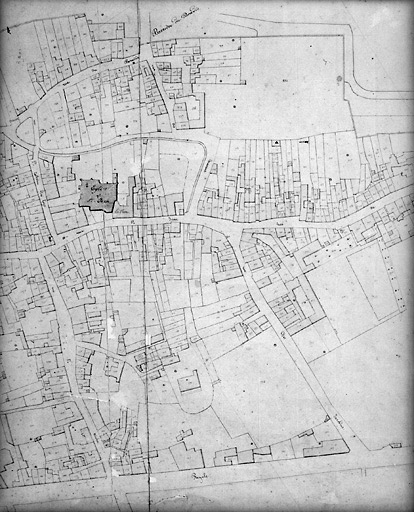 'Plan cadastral parcellaire de la Commune de Fontenay', 1843. Détail de la section C de Saint-Jean, feuille n°2 au 1/1000e. (Versé par le Service du Cadastre aux AD Vendée).