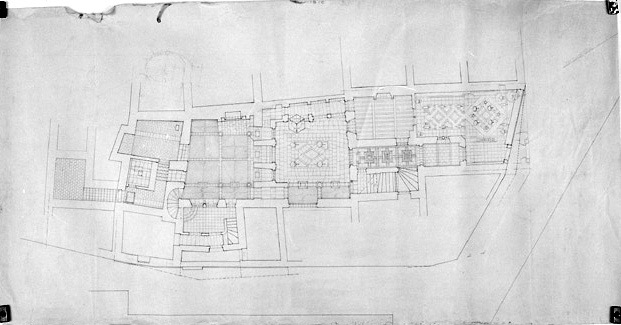 Projet de restauration partielle par Emile Boutin, architecte D.P.L.G., vers 1939 : plan d'ensemble.