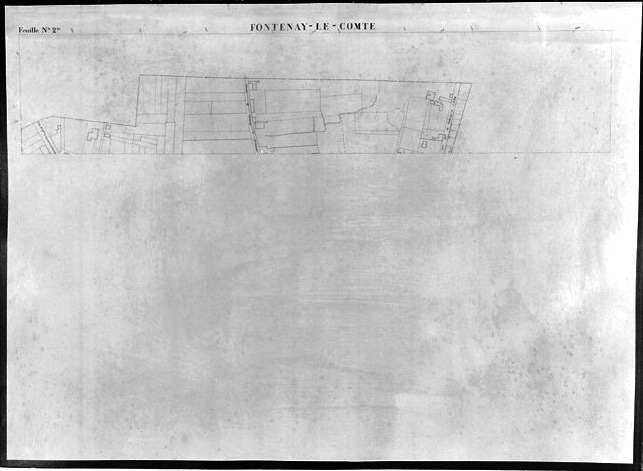 'Plan de la ville de Fontenay-le-Comte' dressé au 1/1000e par la Compagnie Aérienne Française, non daté : [1926], feuille n° 2bis.