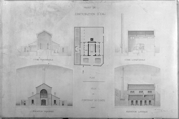 Usine et dépendances : plan, coupes et élévations, n.s., n.d. [Arsène Charier, 1868].