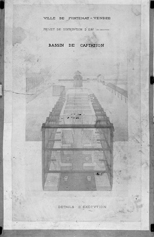 Bassin de captation. Détails d'exécution, signés Arsène Charier, s.d. [1868].
