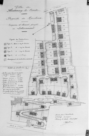 'Esquisse d'avant-projet de lotissement', plan au 1/500e signé et daté E. Boutin, architecte D.P.L.G., avril 1926.