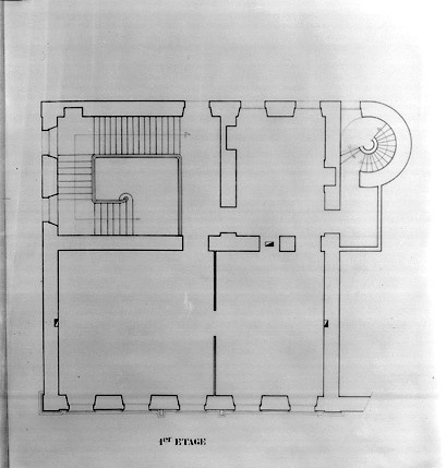 Plan du premier étage au 1/50e, par H. Dieulefit, en juin 1976.