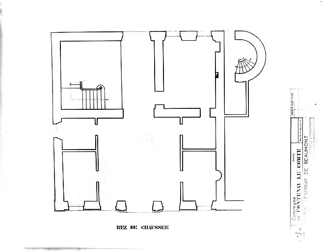 Plan du rez-de-chaussée au 1/50e, par H.Dieulefit, en juin 1976.