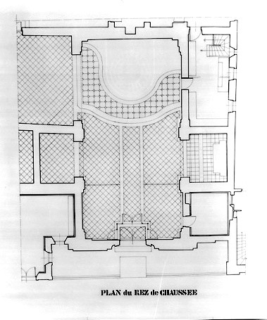 Plan du rez-de-chaussée au 1/50e par F.Chevallereau, le 18 mai 1978. (Service Départemental de l'Architecture, La Roche-sur-Yon).