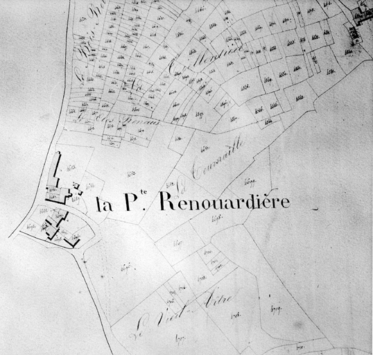 La Petite-Renouardière, extrait du plan cadastral de 1824, section D 2, n° 4685-4695