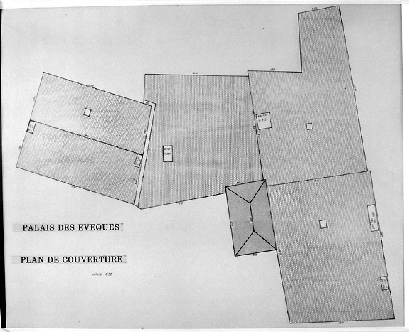 Plan des toitures au 1/50e, par Y.Plantet, géomètre expert D.P.L.G., en octobre 1980.