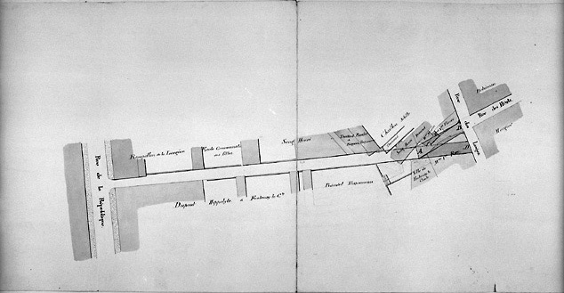 Plan d'alignement de la rue de la Grue, dressé le 22 décembre 1896. (A.C. Fontenay-le-Comte 2 0 1).