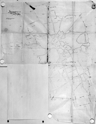 'Plan de la ville de Fontenay-le-Comte et de ses murs d'enceinte' (c'est à dire avec les barrières d'octroi), n.s., daté du 30 octobre 1855. (A.C. Fontenay-le-Comte, 1 M 15).