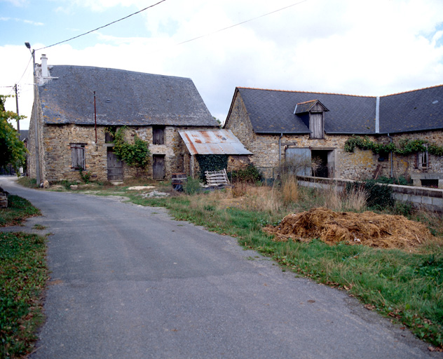 Le Moulin-Neuf, écart : élévation antérieure du deuxième logis-étable-grange.