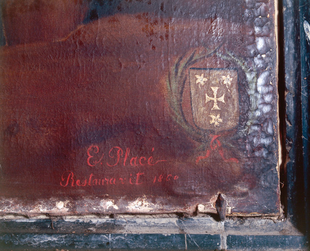 Ecu et inscription dans l'angle inférieur droit.