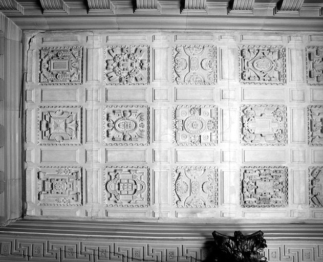 Plafond à caissons de la salle à manger