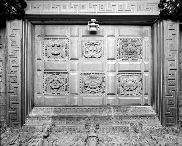 Plafond à caissons de la salle à manger