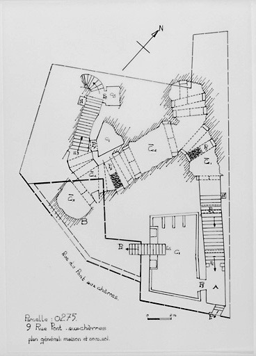 Plan du sous-sol au 1/100e, par Géraldine Métayer, en 1995.