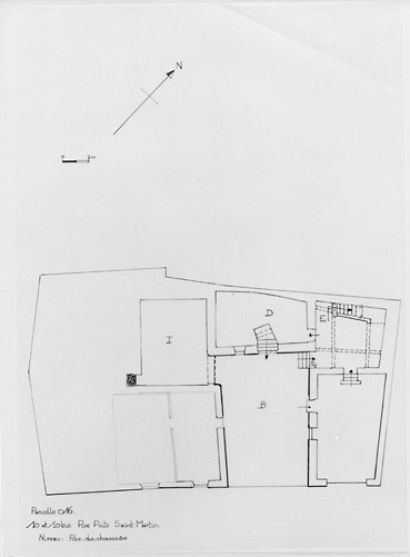 Plan du rez-de-chaussée au 1/100e, par Géraldine Métayer, en 1996.