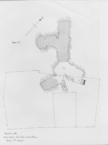 Plan du sous-sol au 1/100e, par Géraldine Métayer, en 1996.