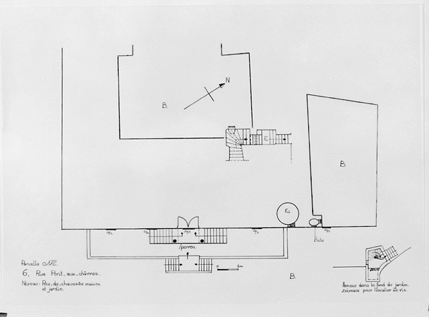 Plan du rez-de-chaussée au 1/100e, par Géraldine Métayer, en 1996.