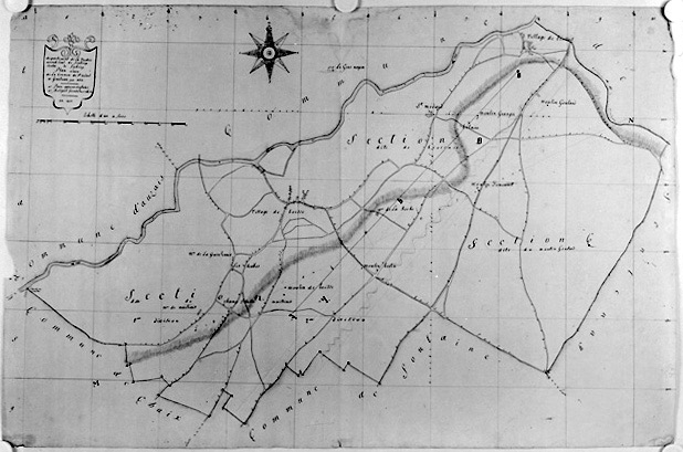 Commune de Saint-Médard-des-Prés, rattachée à la commune de Fontenay-le-Comte en 1972. Plan cadastral de 1810, tableau d'assemblage au 1/5000e.