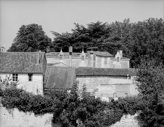 Manoir de la 'Voûte de Boisse', 10, rue de la Voûte, à Boisse : parties hautes de la façade ouest du logis.