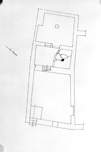 Plan du sous-sol au 1/50e. Relevé de François Ballini en 1991, recopié par Géraldine Métayer en 1997.