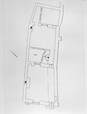 Plan du rez-de-chaussée au 1/50e. Relevé de François Ballini en 1991.