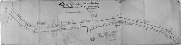 'Plan et projet d'alignement de la rue du Puits Martin', signé et daté Champion Bretonnière, le 4 thermidor an III (22 juillet 1795). AC, Fontenay-le-Comte, 2 O 5.