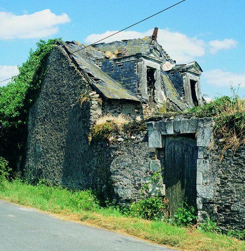 Corps de dépendance en ruine : pignon ouest sur sur le chemin et face sud.