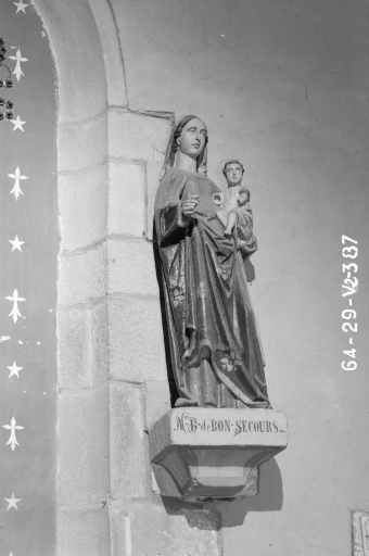 Statue : Notre-Dame du Bon-Secours, église paroissiale de Saint-Hernin (Saint-Hernin)