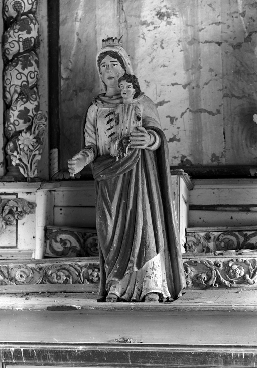 Statue (petite nature) : Vierge à l'Enfant, chapelle Saint-Tugdual (Trébrivan)