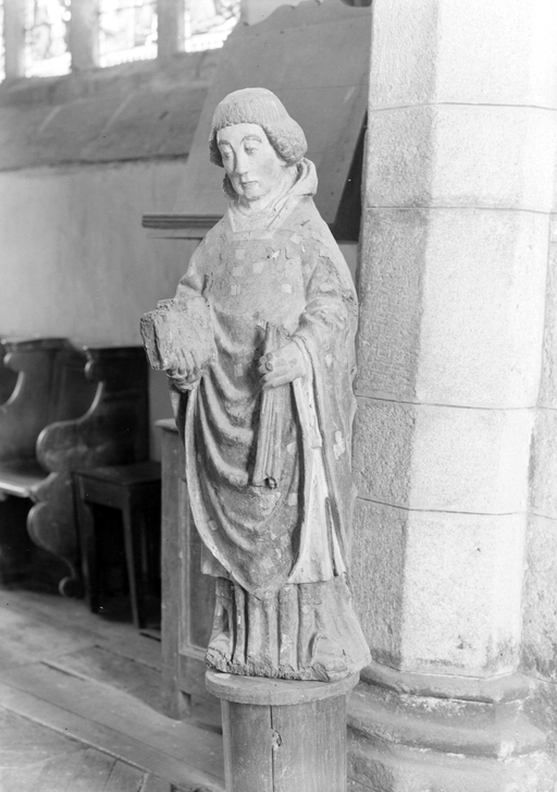 Statue (d'applique, petite nature) (6), dit saint Maudez, église paroissiale Saint-Jean-Baptiste (Plourac'h)