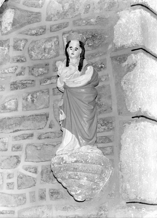 Statue (demi-nature) : Vierge à l'Enfant, chapelle Saint Fiacre (Plusquellec)