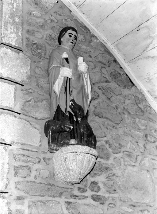 Statue (d'applique, petite nature), saint Gildas, chapelle Saint Fiacre (Plusquellec)