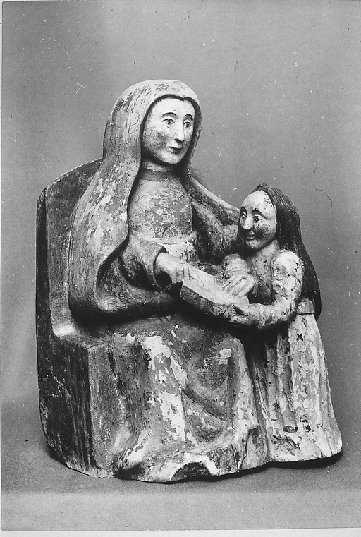 Groupe sculpté : Education de la Vierge, chapelle Sainte-Christine (Glomel)