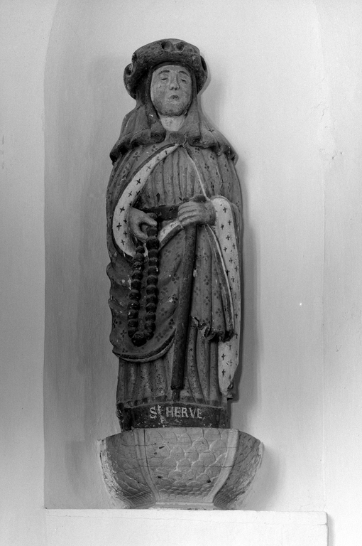 Statue (d'applique, petite nature) : saint Hervé, église paroissiale Saint Corentin (Glomel)