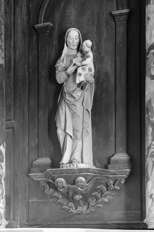 Statue (d'applique, petite nature) : sainte Anne et la Vierge, église Paroissiale Saint Pierre (Plouguernével)