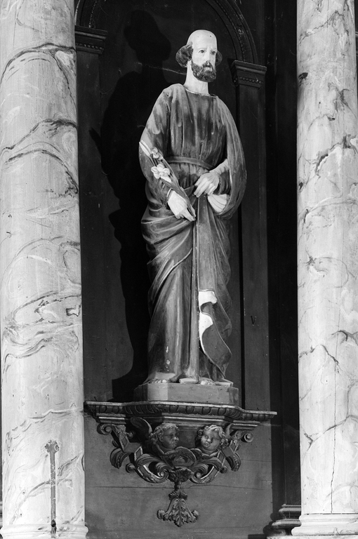 Statue (d'applique, petite nature) : saint Joseph, église Paroissiale Saint Pierre (Plouguernével)