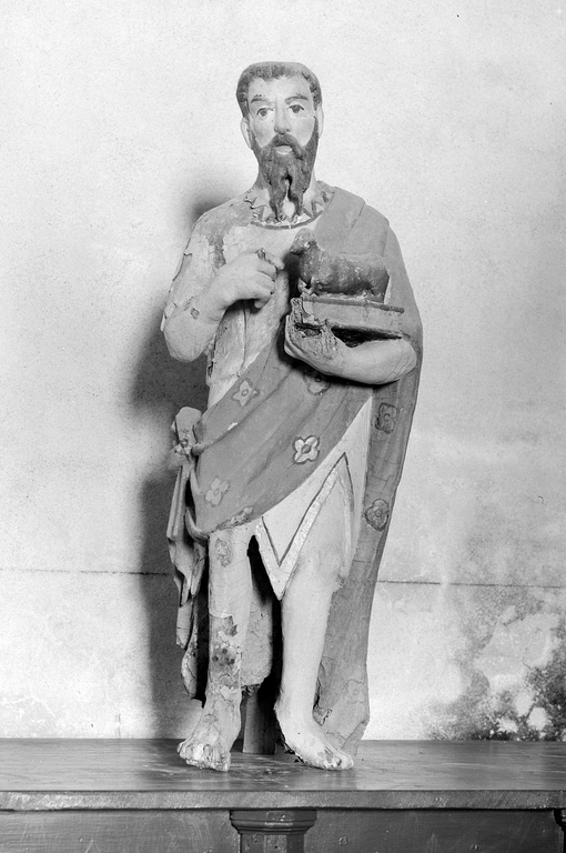 Statue (d'applique, petite nature) : saint Jean-Baptiste, église Paroissiale Saint Pierre (Plouguernével)