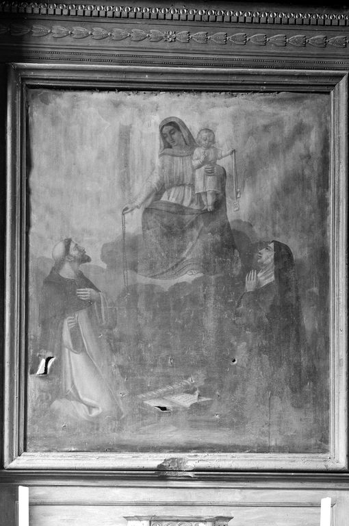 Tableau : donation du Rosaire, église Paroissiale Saint Pierre (Plounévez-Quintin)