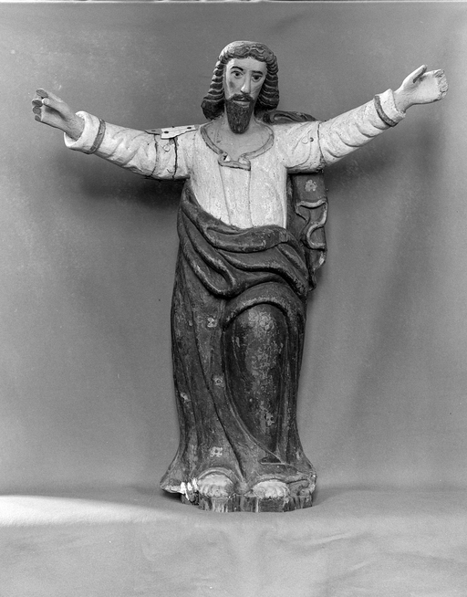 Statue (d'applique, petite nature) : Christ enseignant, église Paroissiale Notre-Dame (Kergrist-Moëlou)