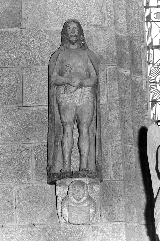 Statue (d'applique, petite nature) : Ecce Homo, église Paroissiale Notre-Dame (Kergrist-Moëlou)