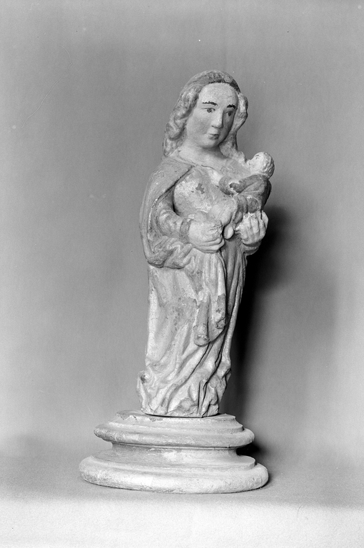 Statue (statuette, d'applique) : Vierge à l'Enfant, chapelle Saint Lubin (Kergrist-Moëlou)