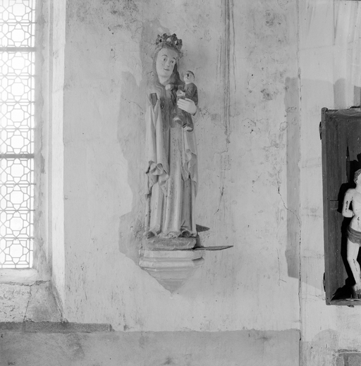 Statue (d'applique, petite nature) : Vierge à l'Enfant, chapelle Saint-Damien, Saint-Côme (Saint-Nic)