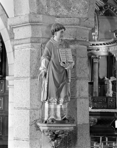 Statue (d'applique) : saint Laurent