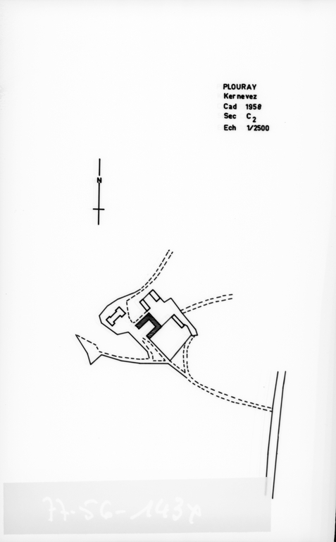 ROUDOUALLEC, chapelle Saint-Michel, plan cadastral