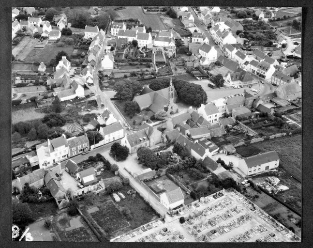 Vue aérienne ouest de l'église