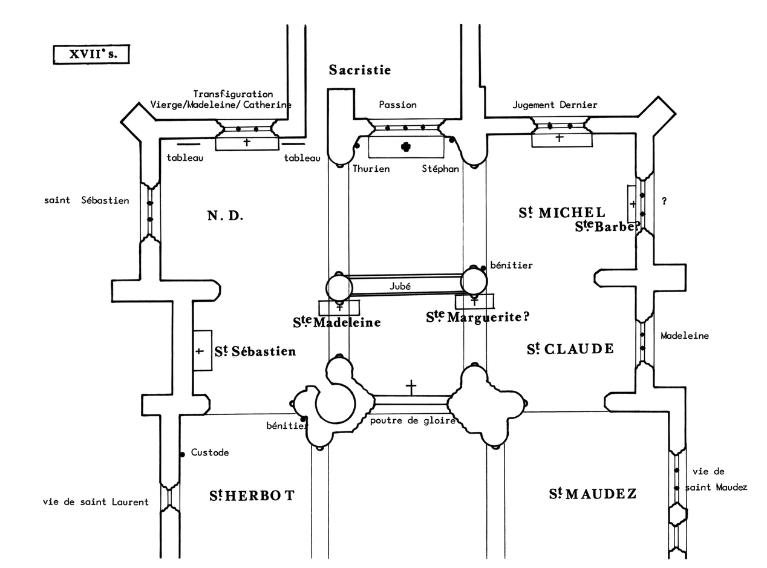 Plan du choeur au XVIIe siècle