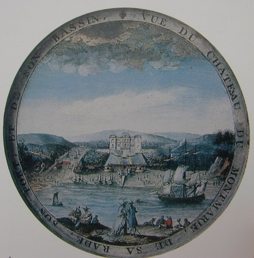 Le Montmarin vers 1782 ; Bassin à flot à gauche sur la gravure