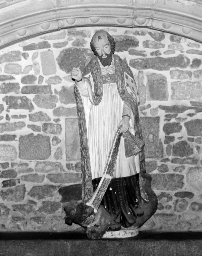 Statue (petite nature) : saint Armel