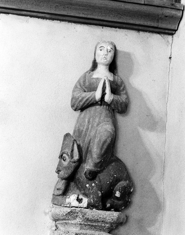 Statue : Sainte Marguerite d'Antioche, chapelle Notre-Dame, Kerzéan (Plouescat)