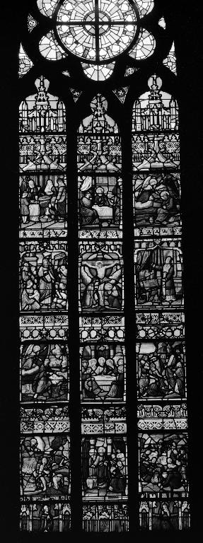 Verrière de la maîtresse-vitre : L'Eucharistie (état en 1987)